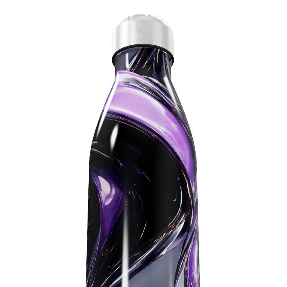 Garrafa Inox - Roxa com Detalhes Modernos