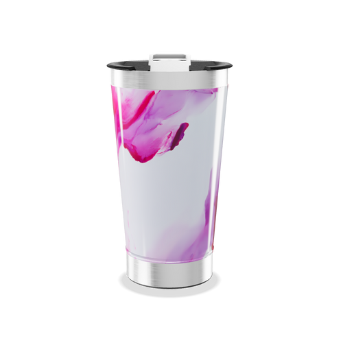 Copo Térmico - Branco com detalhes rosa