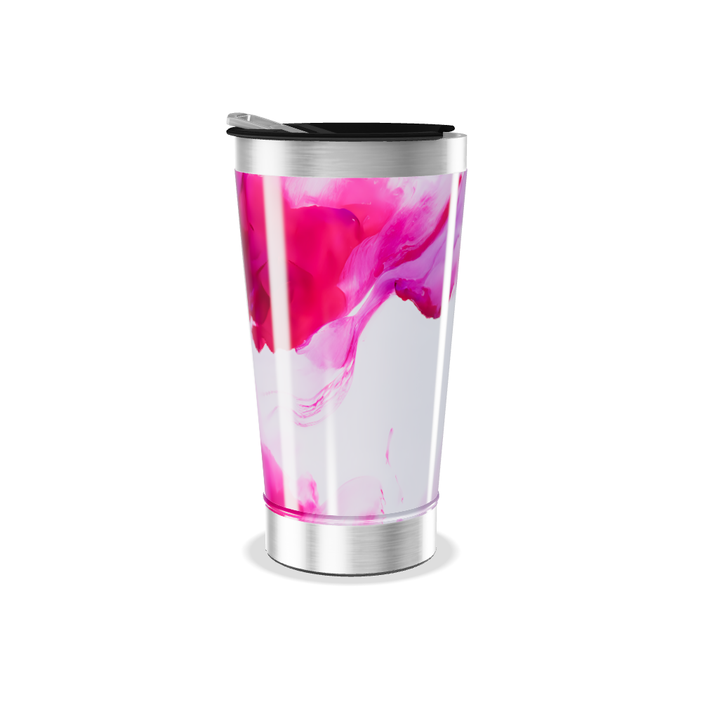 Copo Térmico - Branco com detalhes rosa