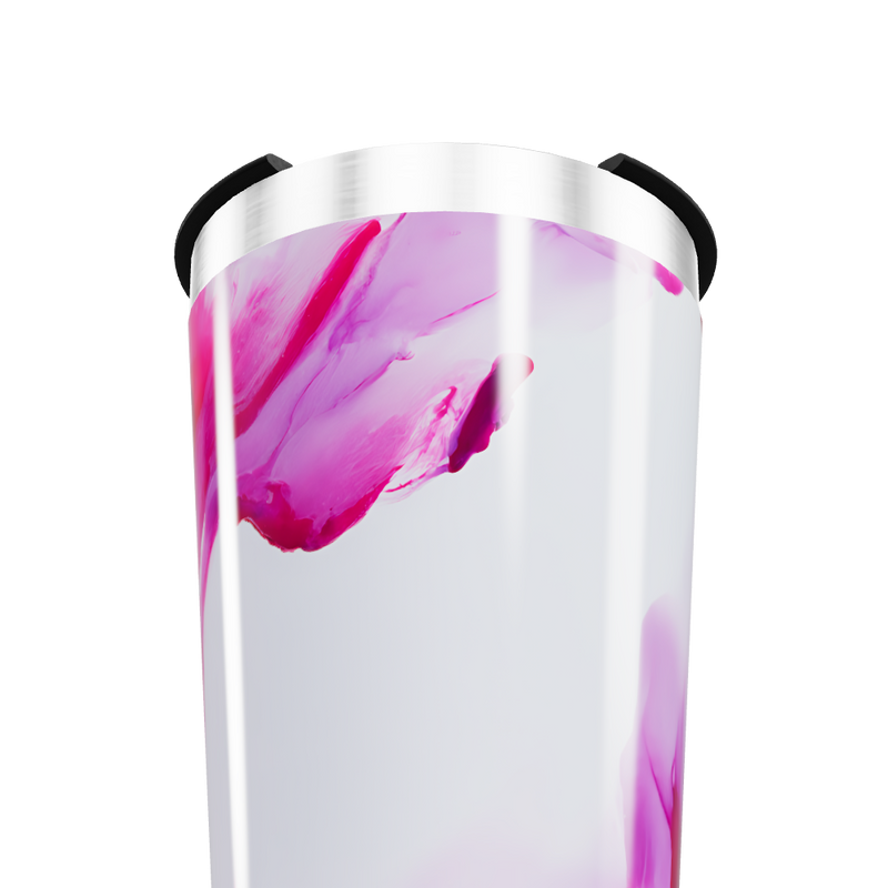 Copo Térmico - Branco com detalhes rosa