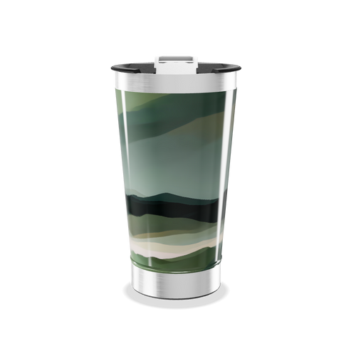 Copo Térmico - Verde com Estampa Abstrata