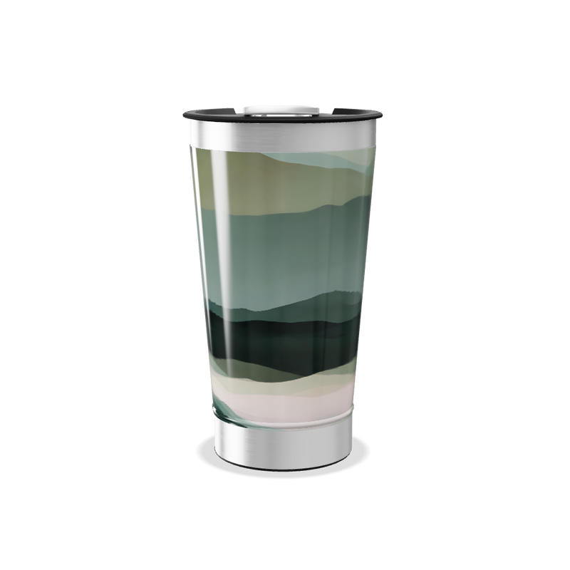 Copo Térmico - Verde com Estampa Abstrata