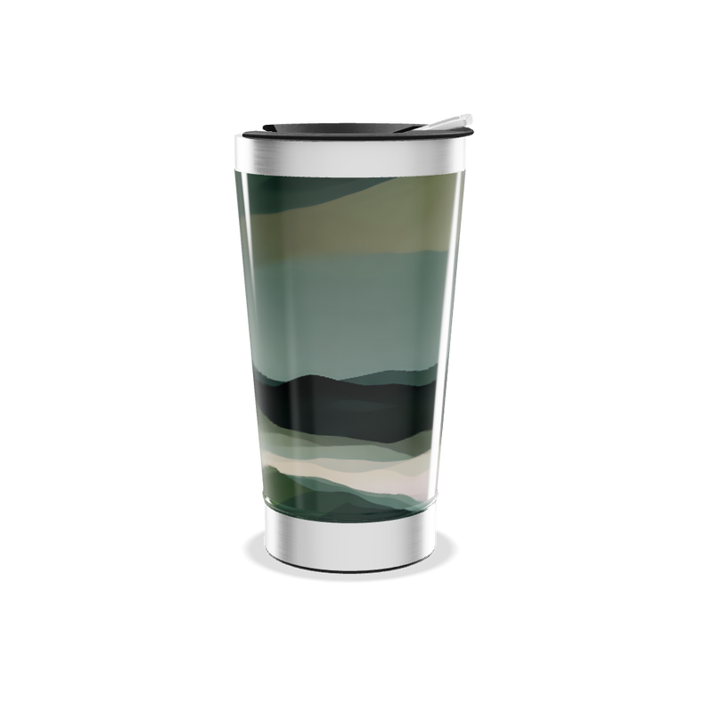 Copo Térmico - Verde com Estampa Abstrata