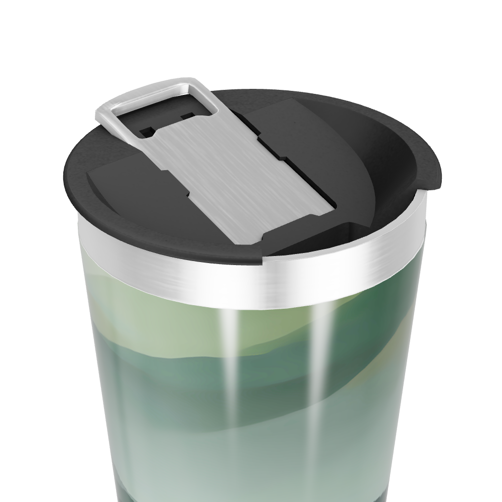 Copo Térmico - Verde com Estampa Abstrata