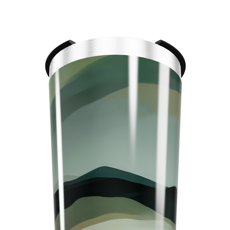 Copo Térmico - Verde com Estampa Abstrata