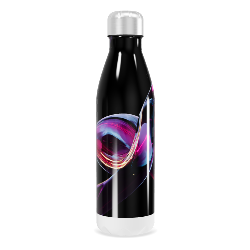 Garrafa Inox - Preto com Arte Colorida