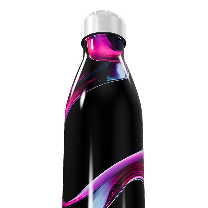 Garrafa Inox - Preto com Arte Colorida