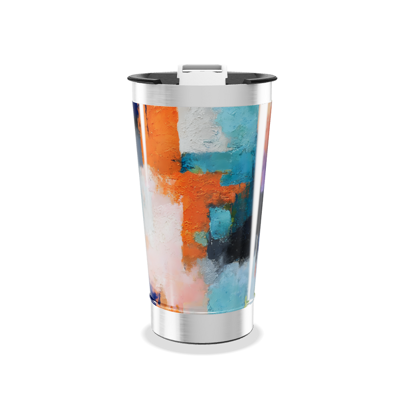 Copo Térmico - Estampa Abstrata Colorida