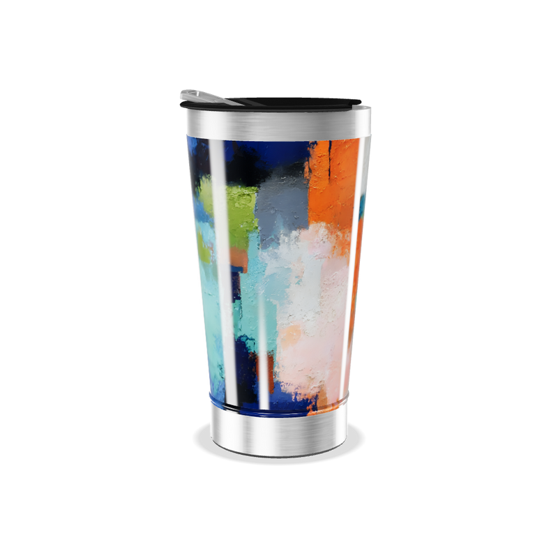 Copo Térmico - Estampa Abstrata Colorida