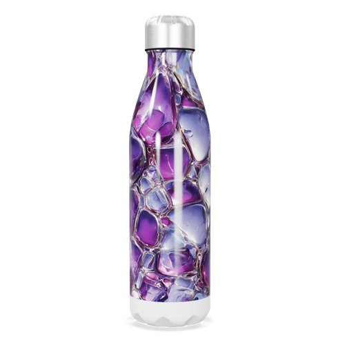 Garrafa Inox - Roxa com Textura Cristal