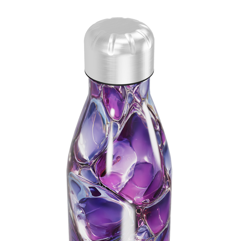 Garrafa Inox - Roxa com Textura Cristal