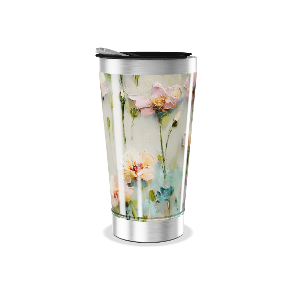 Copo Térmico - Floral Pastel Aço Inox