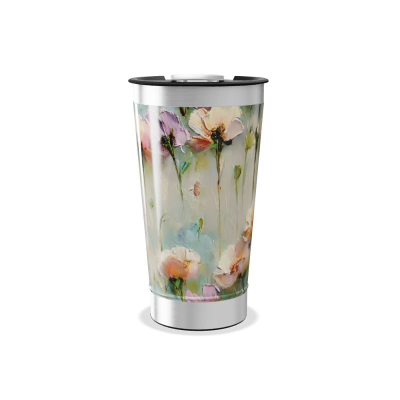 Copo Térmico - Floral Pastel Aço Inox