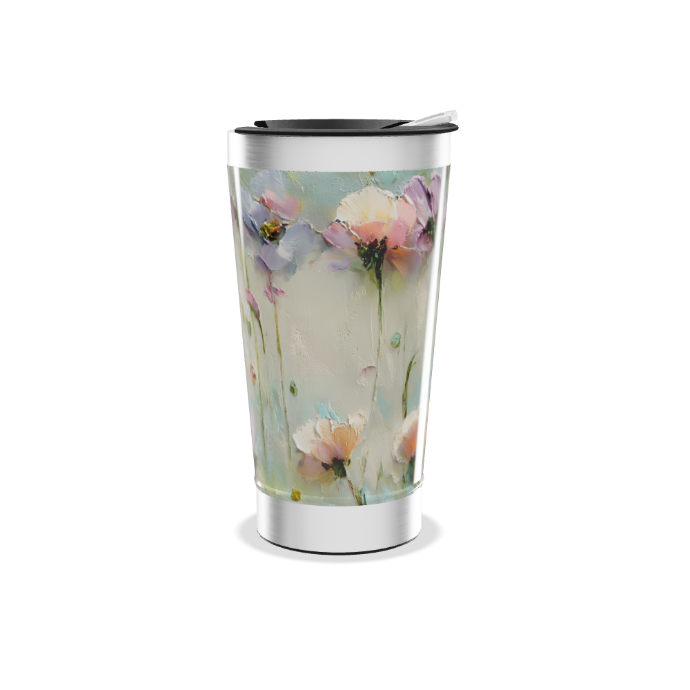 Copo Térmico - Floral Pastel Aço Inox