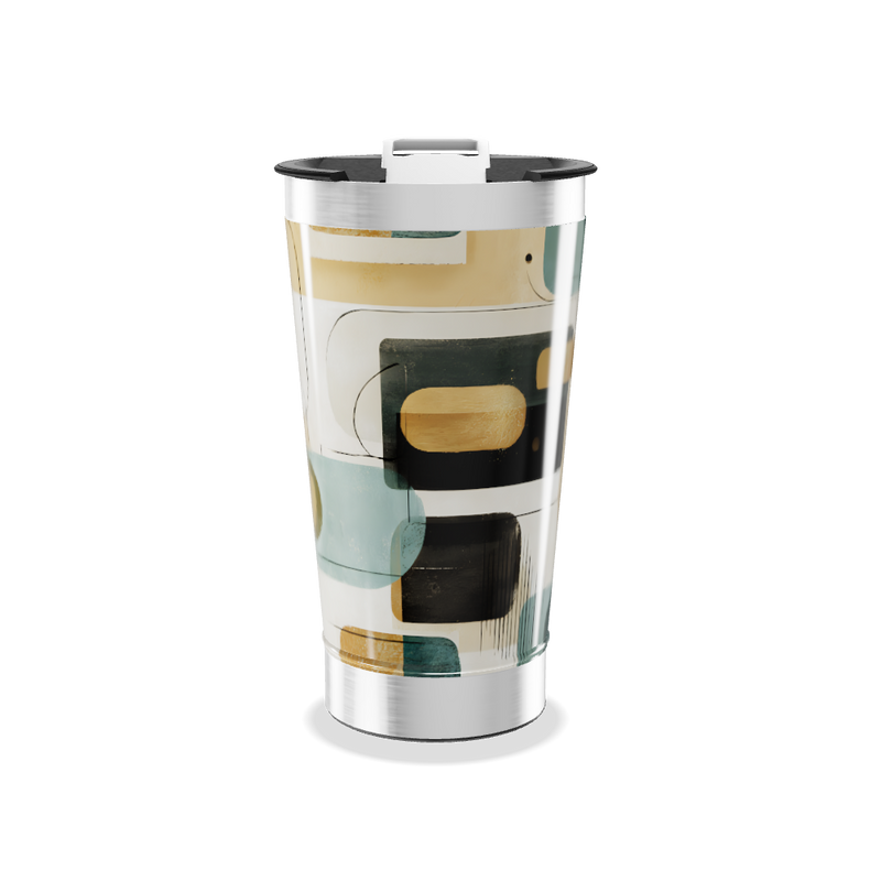 Copo Térmico - Design Geométrico Colorido