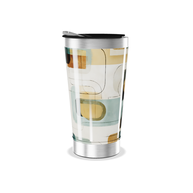 Copo Térmico - Design Geométrico Colorido