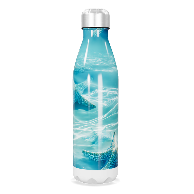 Garrafa Inox - Azul com Estrelas do Mar