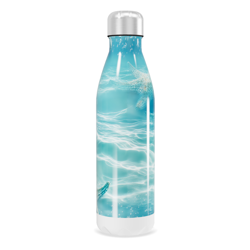 Garrafa Inox - Azul com Estrelas do Mar