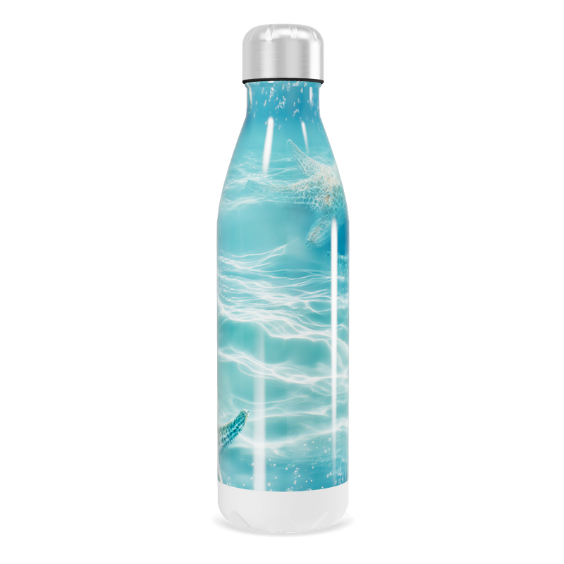 Garrafa Inox - Azul com Estrelas do Mar