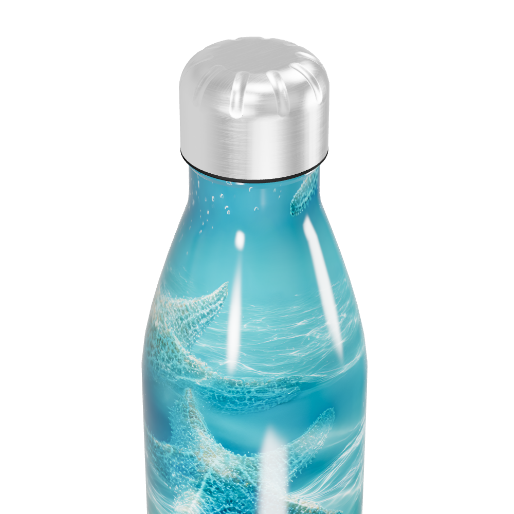 Garrafa Inox - Azul com Estrelas do Mar