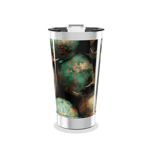 Copo Térmico - Estampa Verde e Bronze