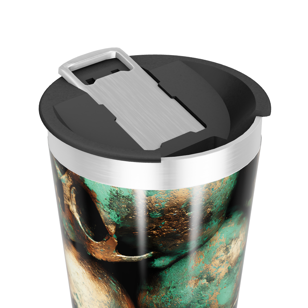 Copo Térmico - Estampa Verde e Bronze