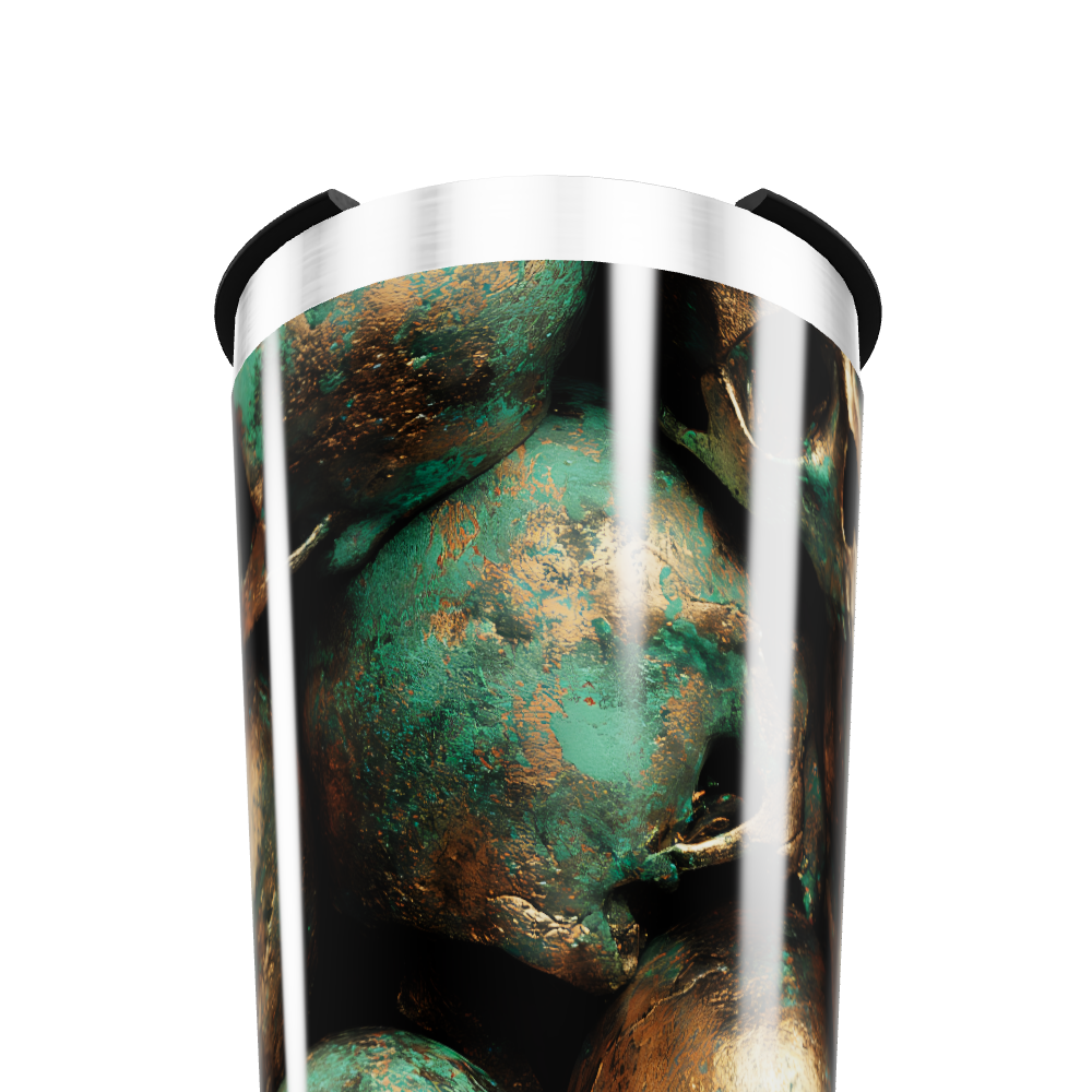 Copo Térmico - Estampa Verde e Bronze