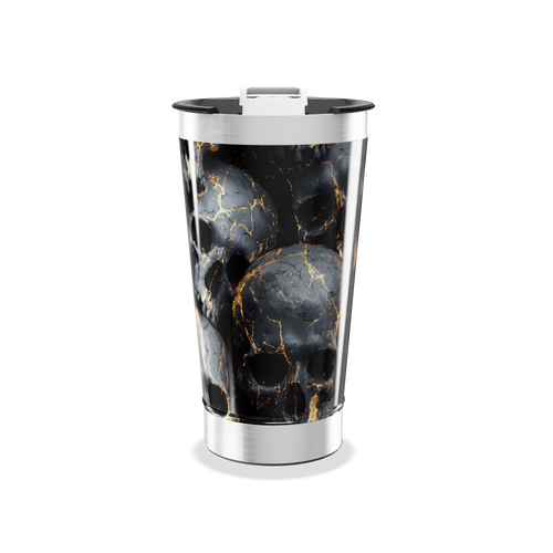 Copo Térmico - Caveiras Preto Dourado