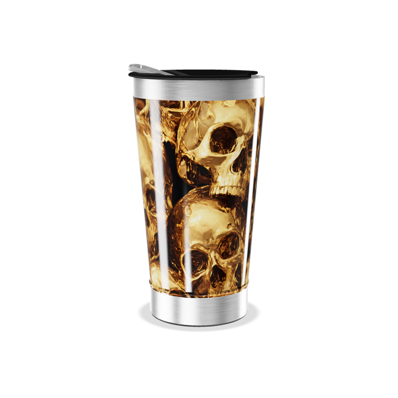 Copo Térmico - Caveiras Douradas