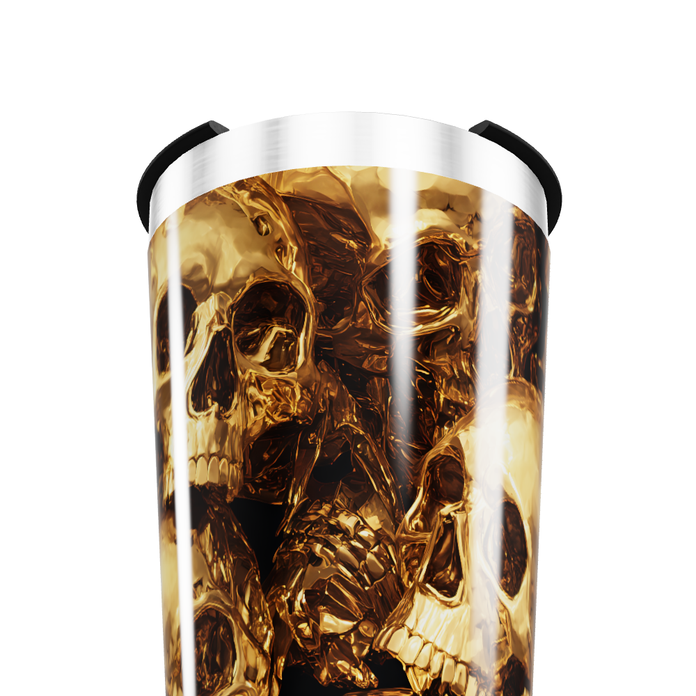 Copo Térmico - Caveiras Douradas