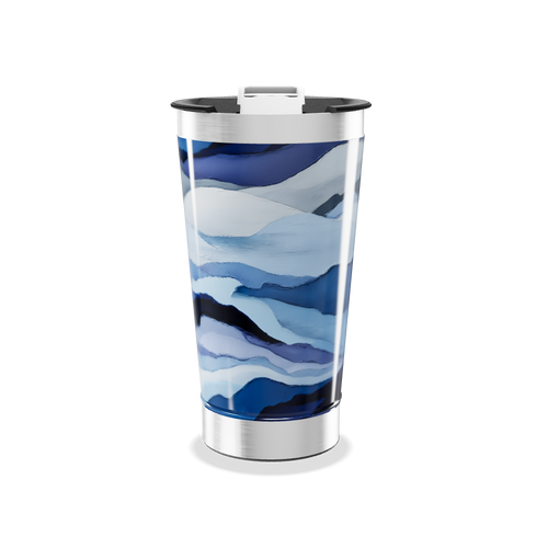 Copo Térmico - Azul Ondas Abstratas