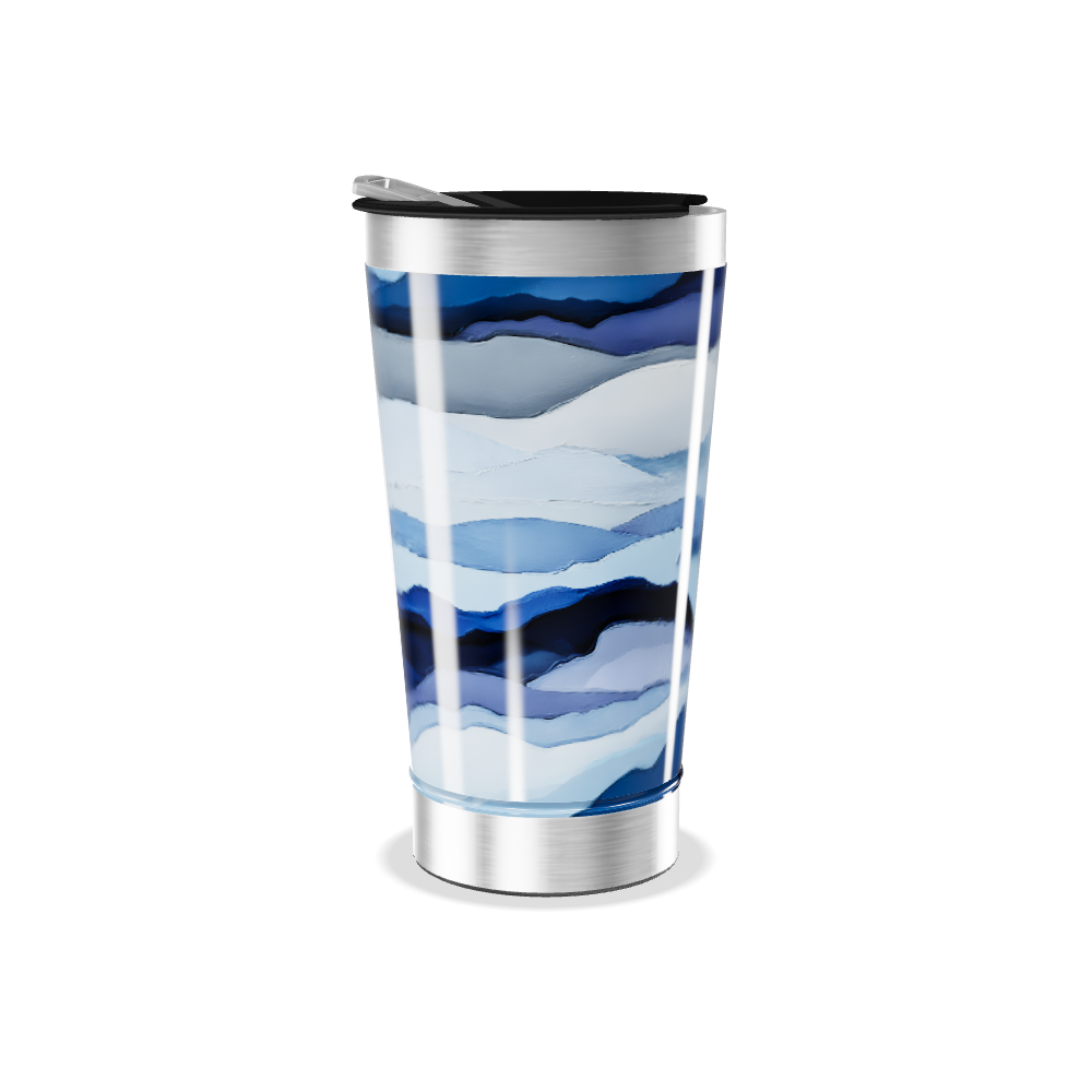 Copo Térmico - Azul Ondas Abstratas