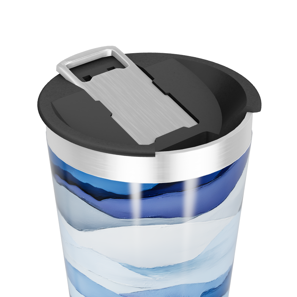 Copo Térmico - Azul Ondas Abstratas