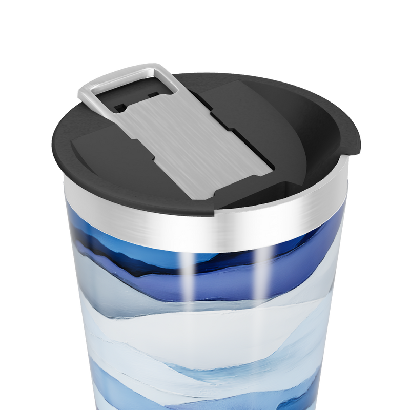 Copo Térmico - Azul Ondas Abstratas