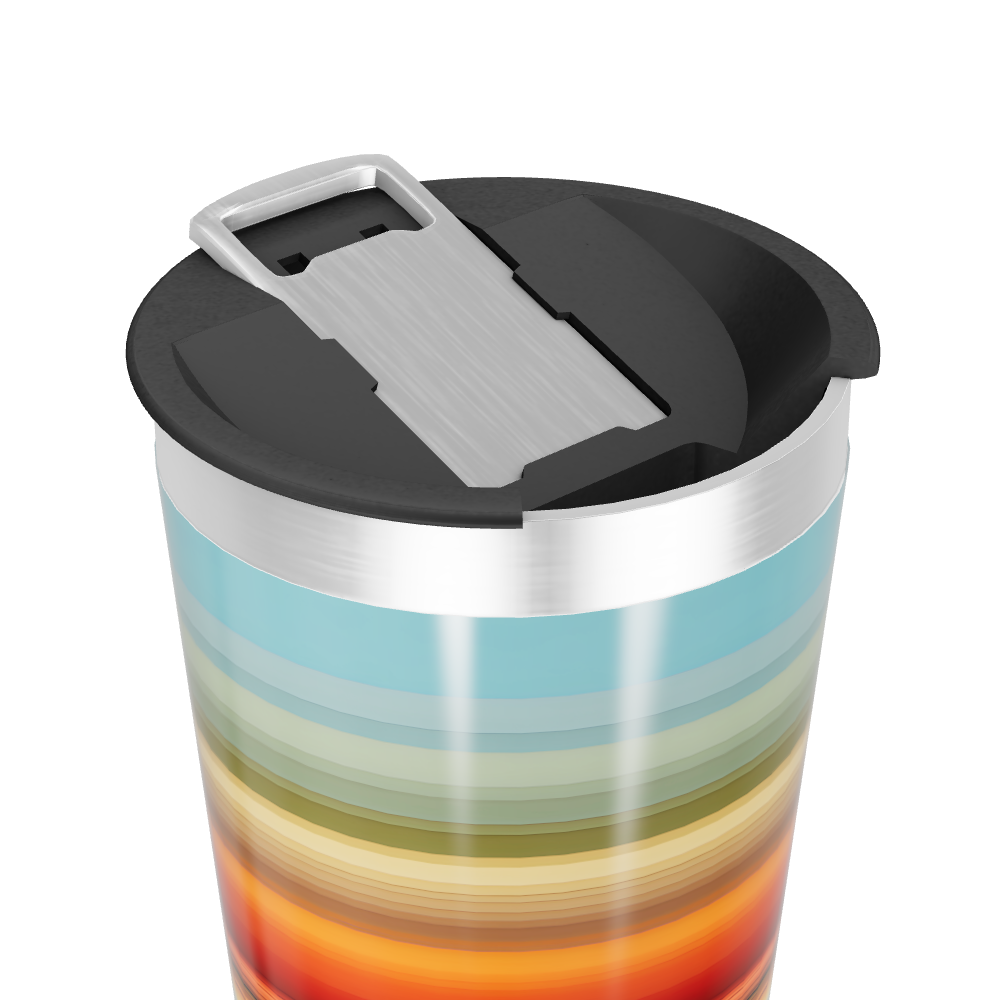 Copo Térmico - Listras Coloridas Inox