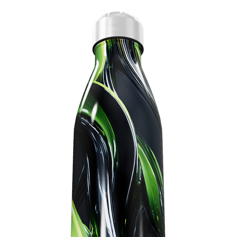 Garrafa Inox - Estampa Verde e Preto