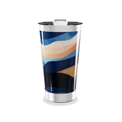 Copo Térmico - Estampado Azul e Bege