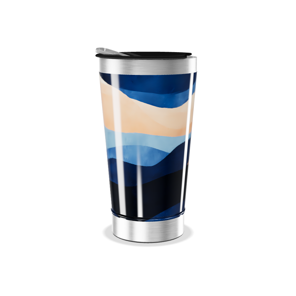 Copo Térmico - Estampado Azul e Bege