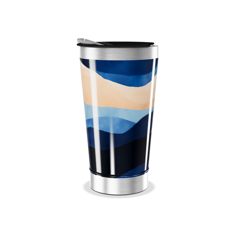 Copo Térmico - Estampado Azul e Bege