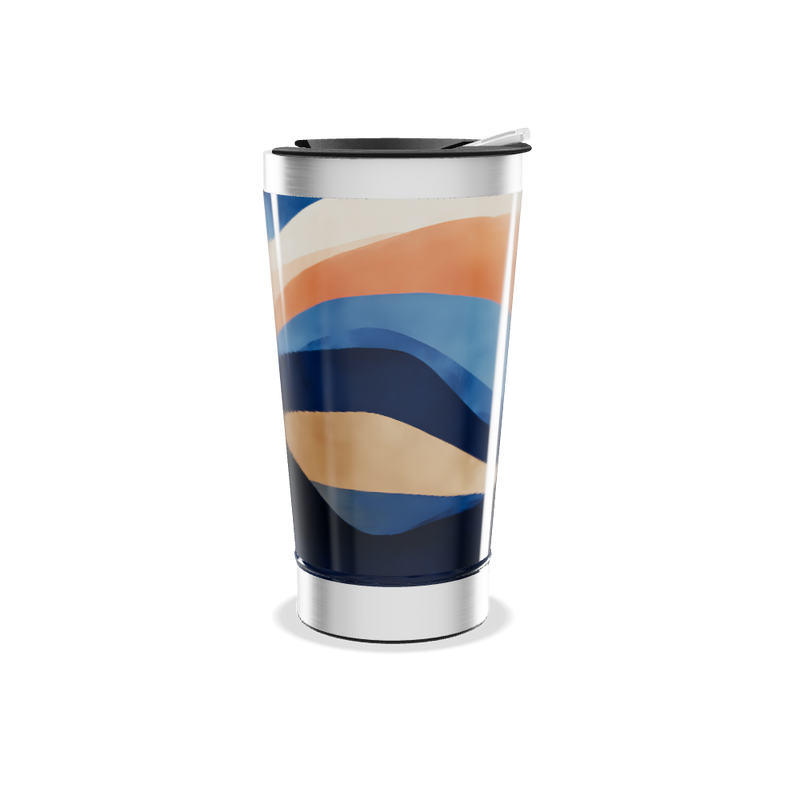 Copo Térmico - Estampado Azul e Bege