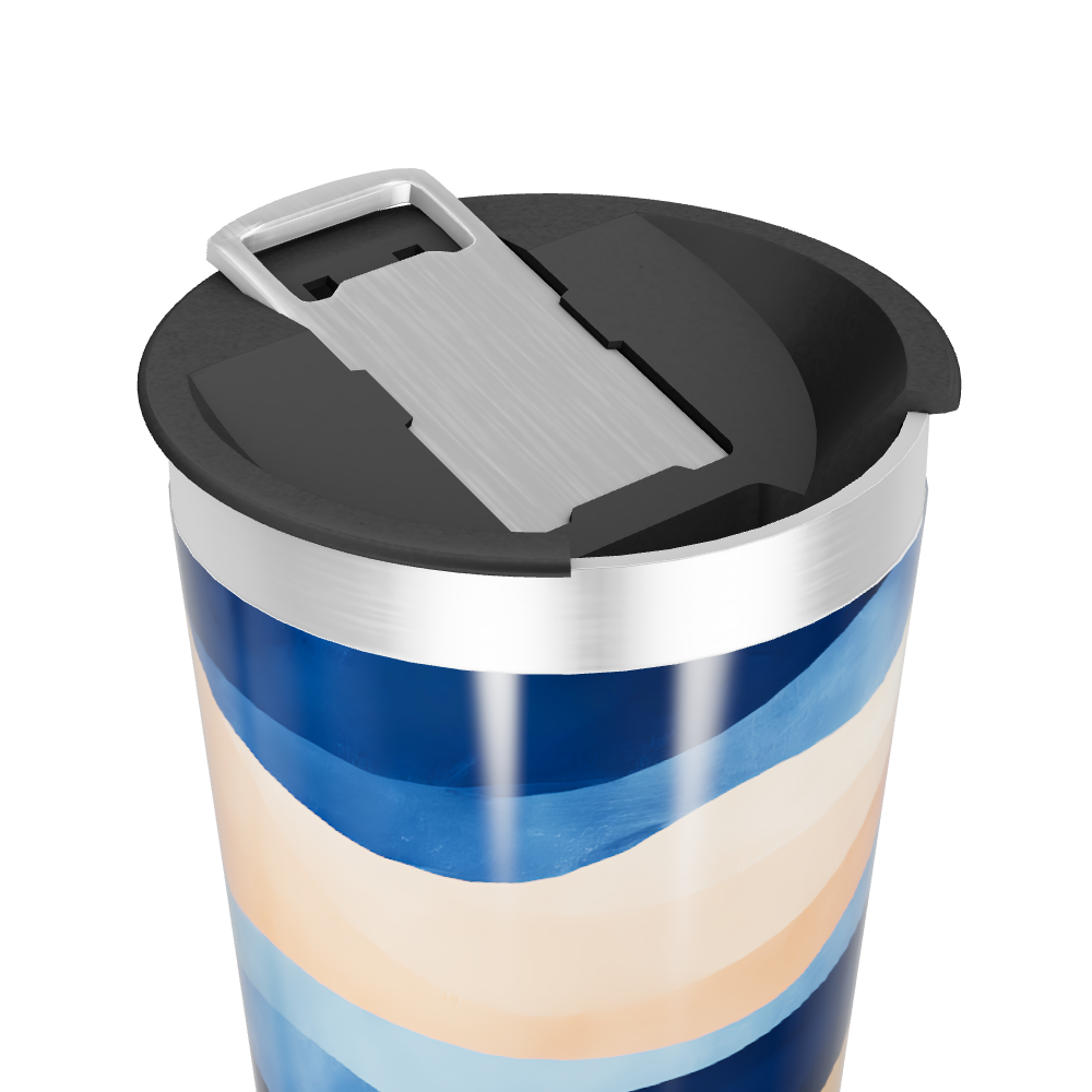 Copo Térmico - Estampado Azul e Bege