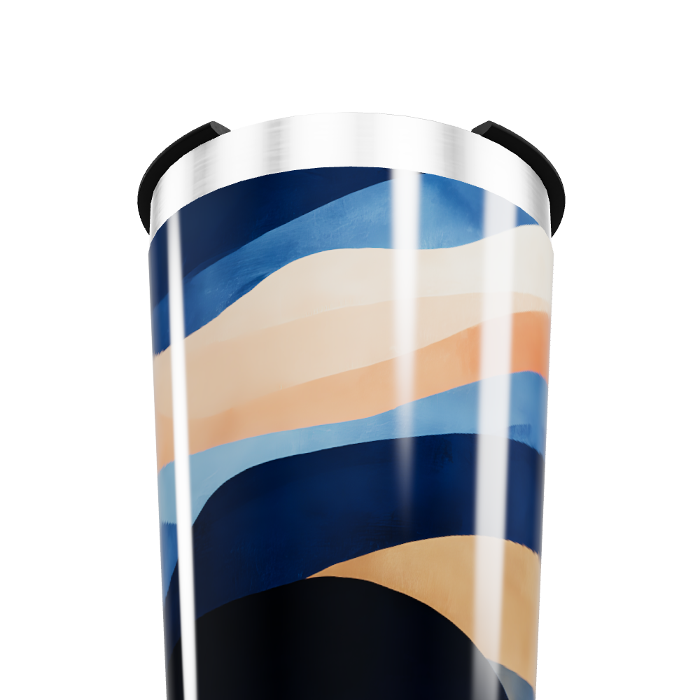 Copo Térmico - Estampado Azul e Bege