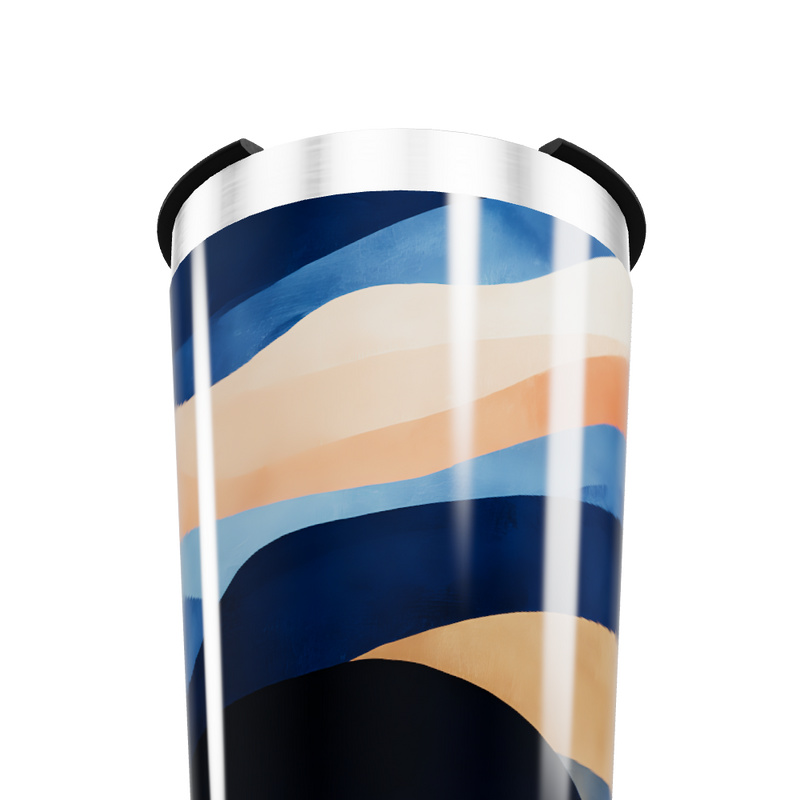 Copo Térmico - Estampado Azul e Bege