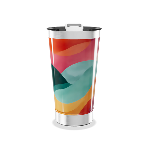 Copo Térmico - Colorido Inox Abstrato