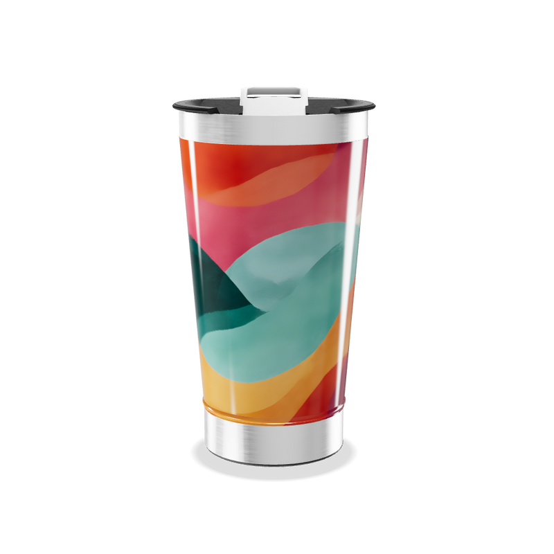Copo Térmico - Colorido Inox Abstrato