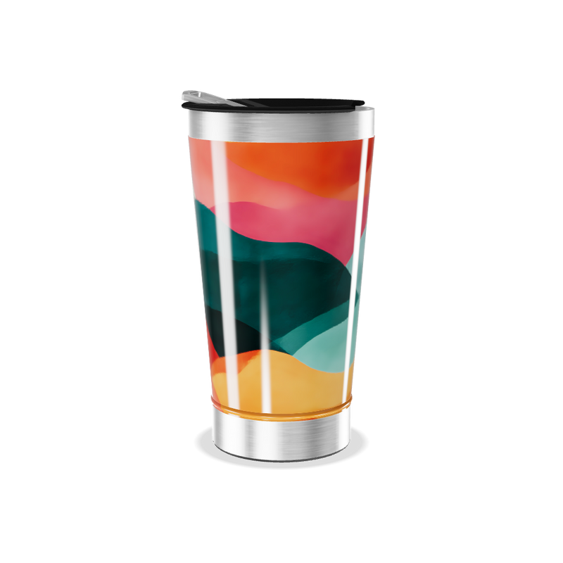 Copo Térmico - Colorido Inox Abstrato