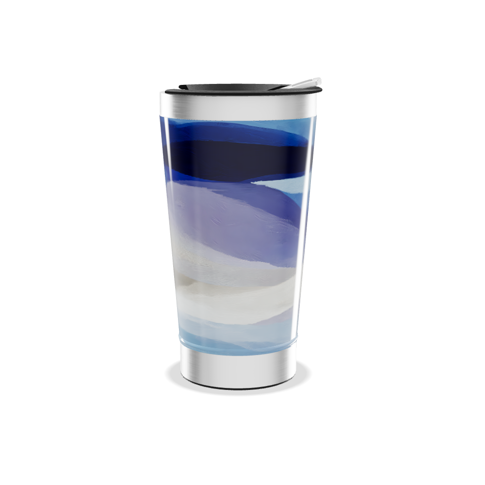 Copo Térmico - Estampa Azul Abstrata