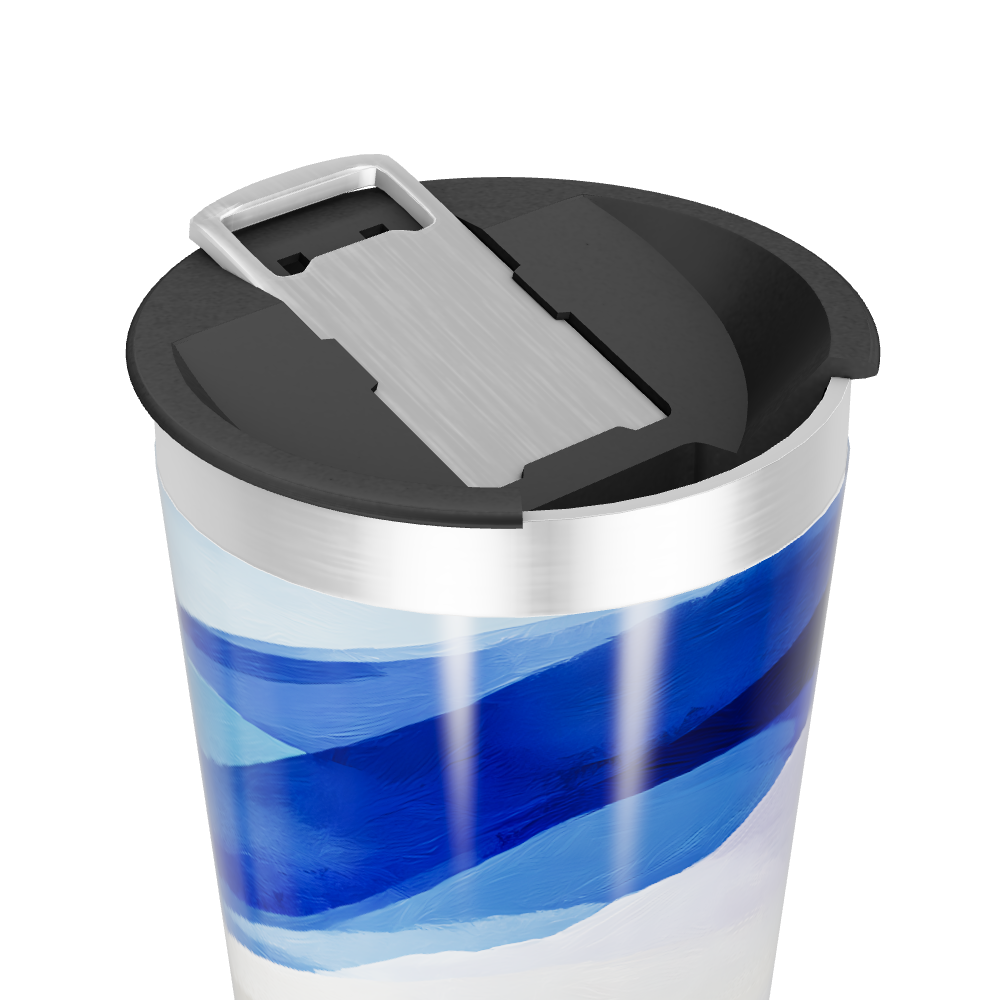 Copo Térmico - Estampa Azul Abstrata