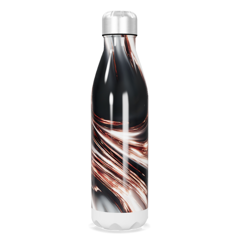 Garrafa Inox - Design Mármore Preto e Cobre
