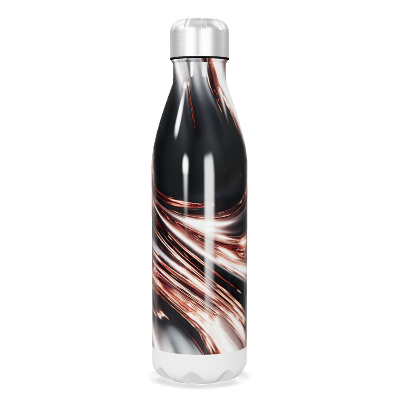 Garrafa Inox - Design Mármore Preto e Cobre